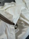 Brunello Cucinelli Classic White Blouse with Cashmere-Silk Trim, Stand Collar & Monili Brunello Cucinelli Classic White Blouse with Cashmere-Silk Trim, Stand Collar & Monili