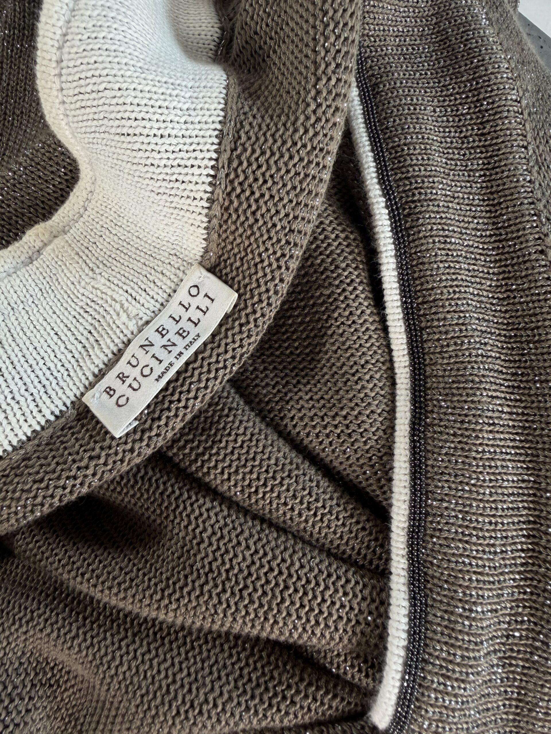 Brunello Cucinelli — Elegant Cotton Cardigan with Monili Detail Brunello Cucinelli — Elegant Cotton Cardigan with Monili Detail