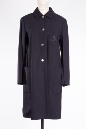 Hermès Navy Virgin Wool Coat