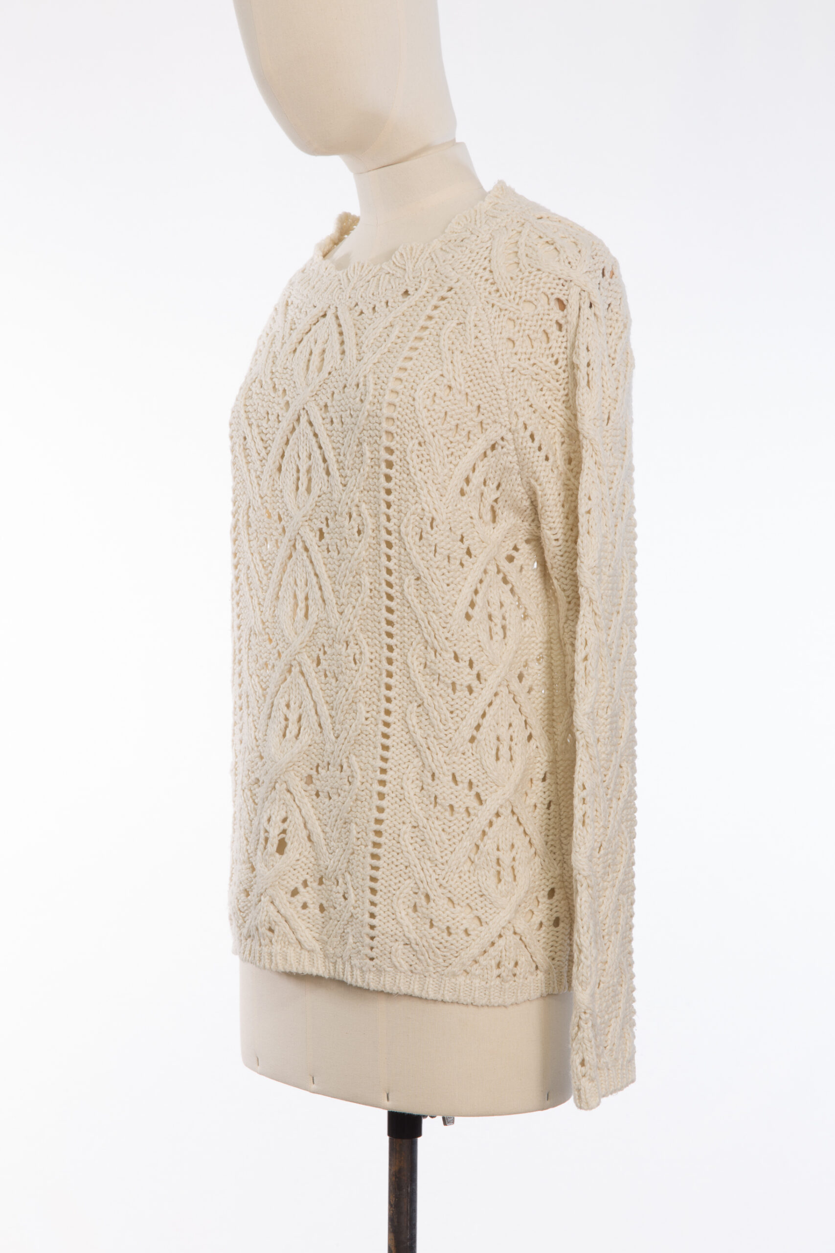 IRIS VON ARNIM Ivory Openwork Knit Sweater IRIS VON ARNIM Ivory Openwork Knit Sweater