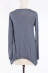BRUNELLO CUCINELLI MONILI-TRIMMED CASHMERE ASYMMETRIC SWEATER – BLUE GREY BRUNELLO CUCINELLI MONILI-TRIMMED CASHMERE ASYMMETRIC SWEATER – BLUE GREY