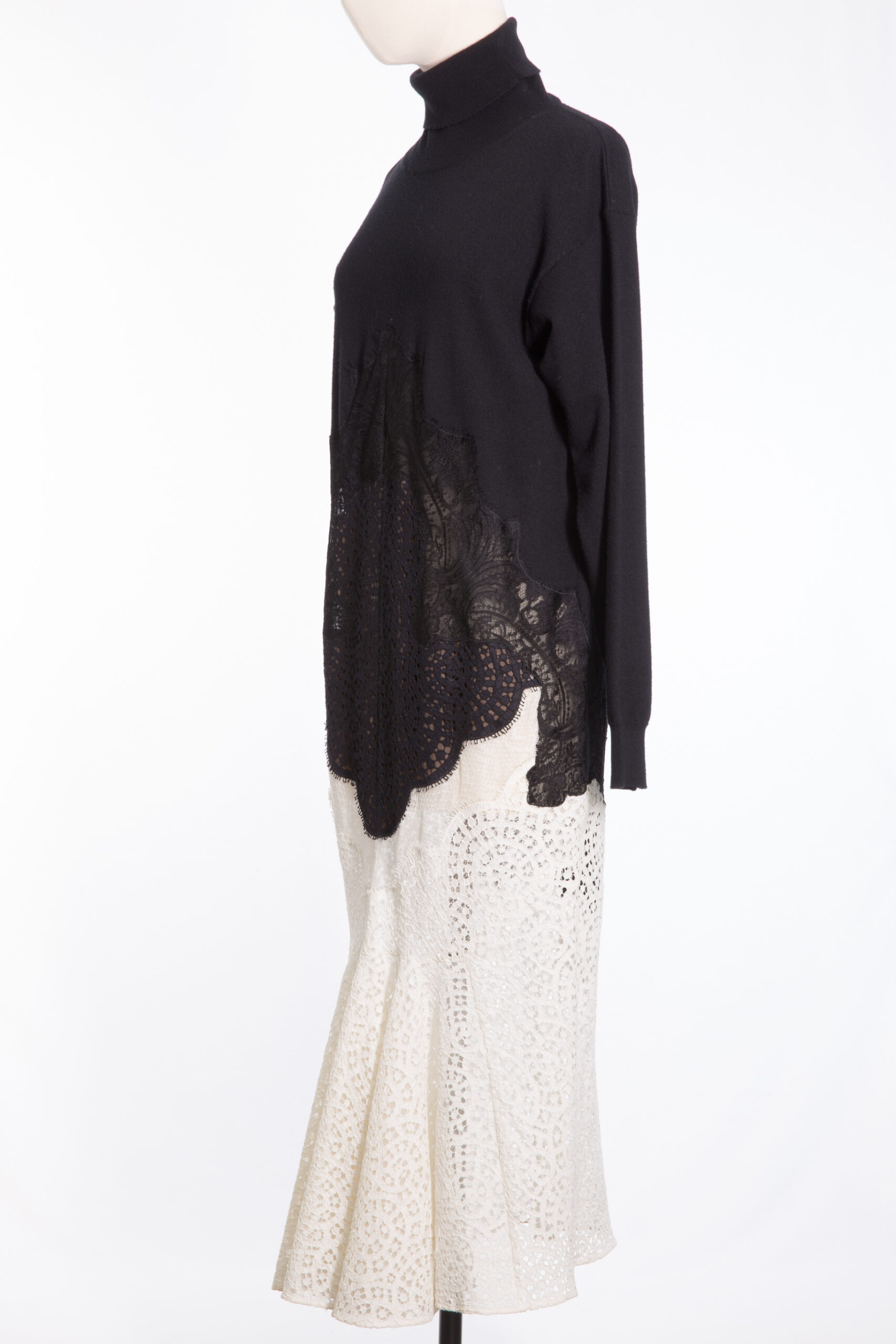 STELLA MCCARTNEY VIRGIN WOOL & LACE DRESS, IT40