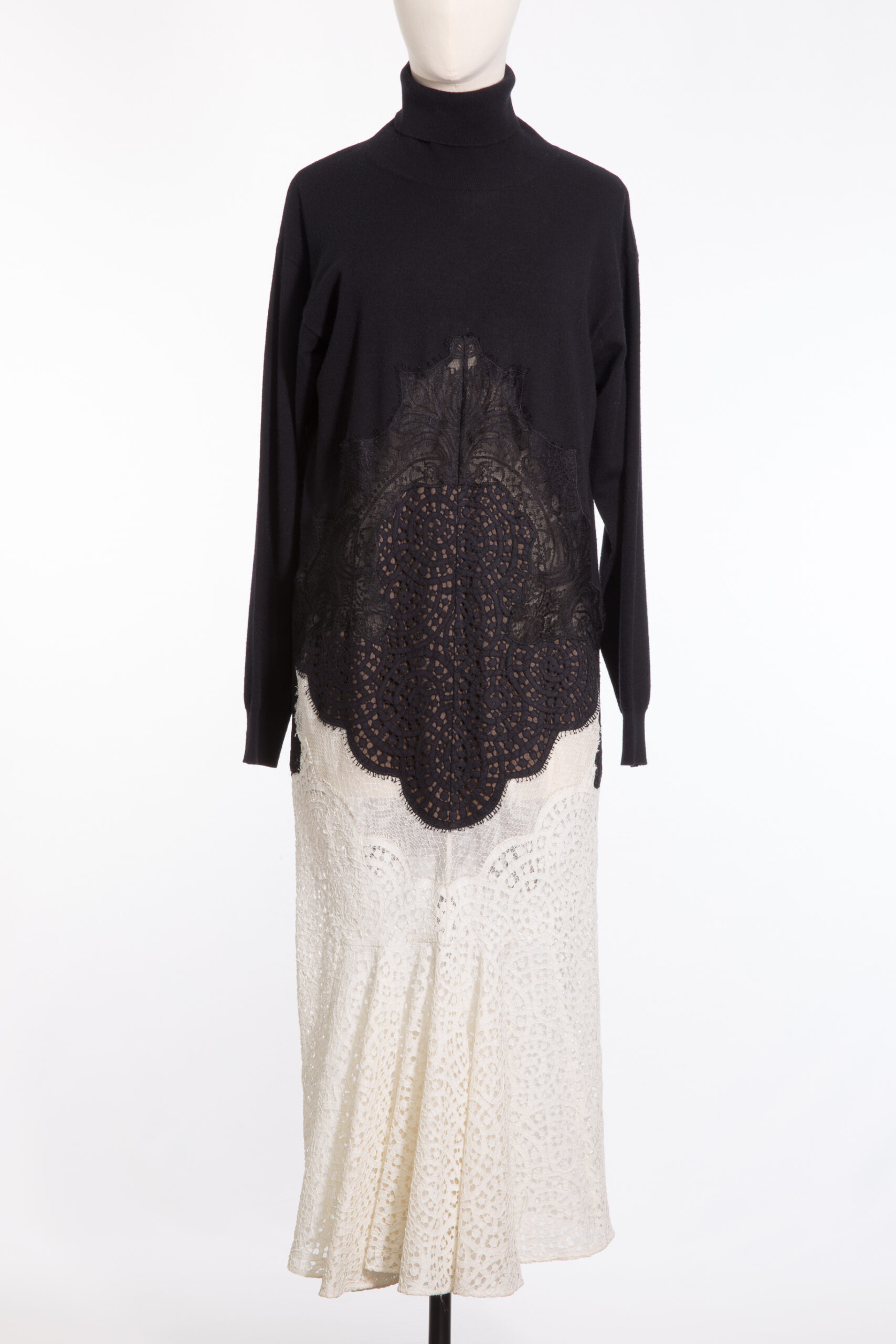 STELLA MCCARTNEY VIRGIN WOOL & LACE DRESS, IT40