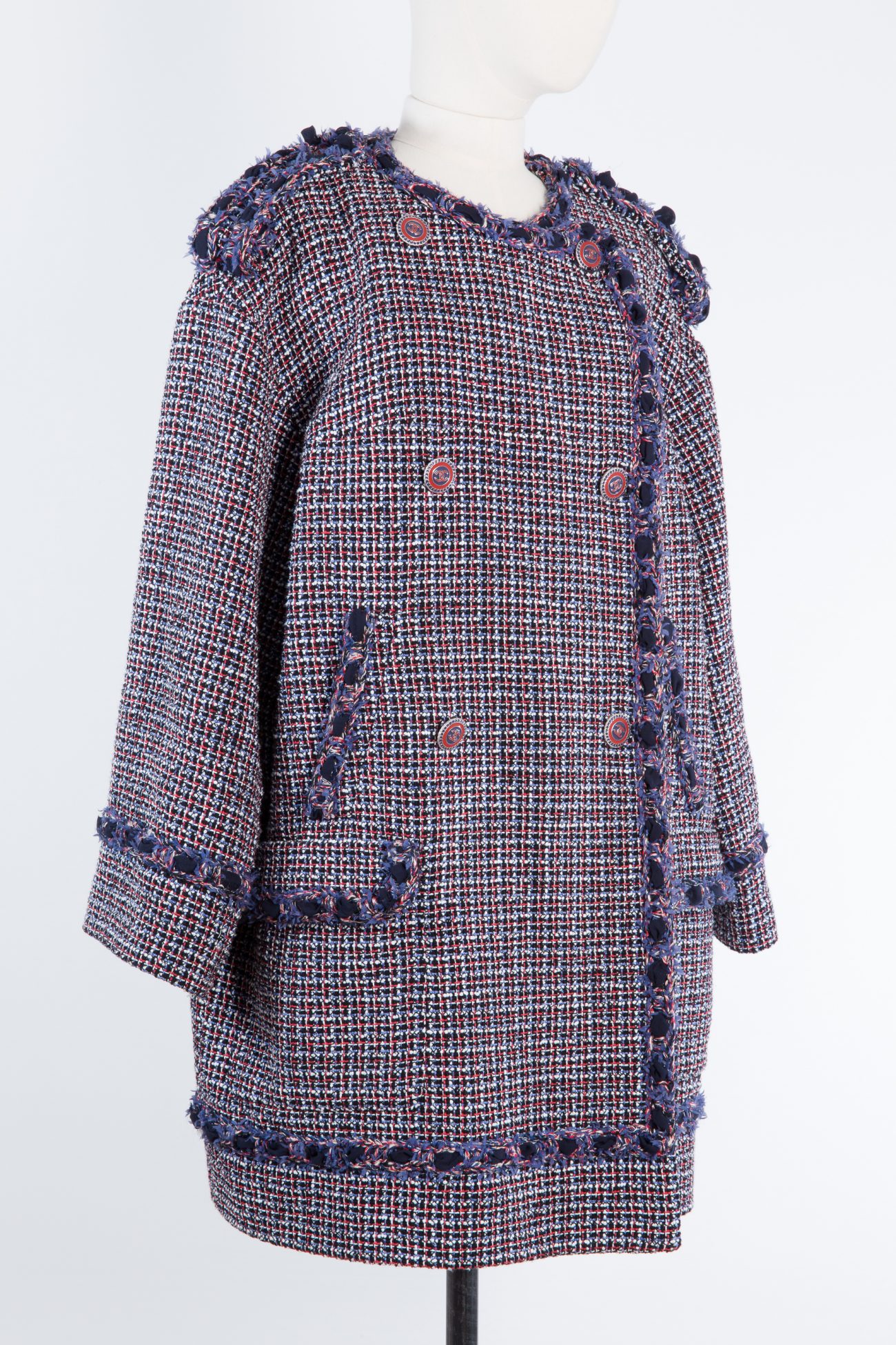 Chanel jacket Cotton-blend bouclé-tweed double-breasted coat Chanel jacket Cotton-blend bouclé-tweed double-breasted coat
