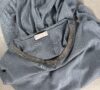 BRUNELLO CUCINELLI MONILI-TRIMMED CASHMERE ASYMMETRIC SWEATER – BLUE GREY BRUNELLO CUCINELLI MONILI-TRIMMED CASHMERE ASYMMETRIC SWEATER – BLUE GREY