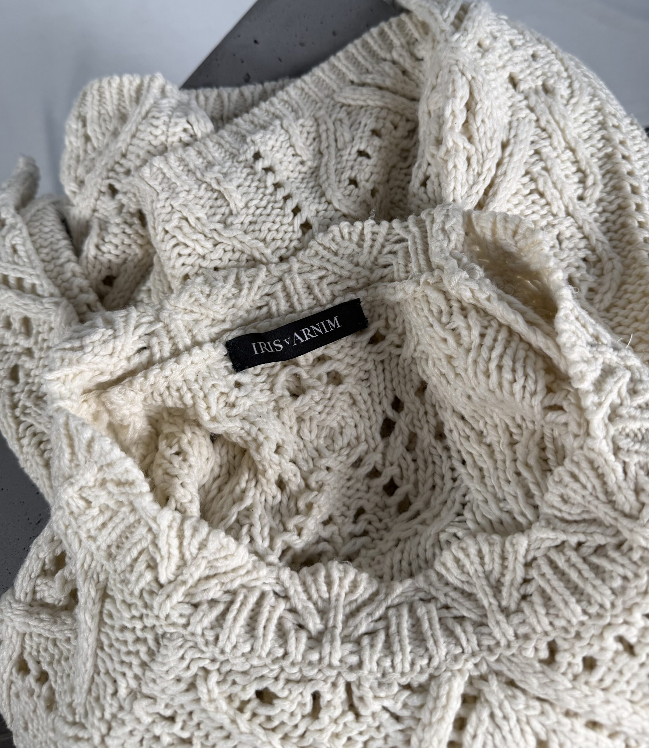 IRIS VON ARNIM Ivory Openwork Knit Sweater IRIS VON ARNIM Ivory Openwork Knit Sweater