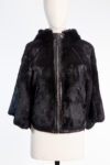 Huntessa-Session-02_2026-Dress11-01 Billtornade Hooded Rabbit Fur Jacket with Leather Trim