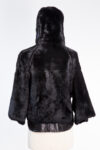Billtornade Hooded Rabbit Fur Jacket with Leather Trim Billtornade Hooded Rabbit Fur Jacket with Leather Trim