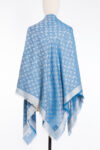 LOUIS VUITTON Blue Monogram Silk & Wool Shawl LOUIS VUITTON Blue Monogram Silk & Wool Shawl
