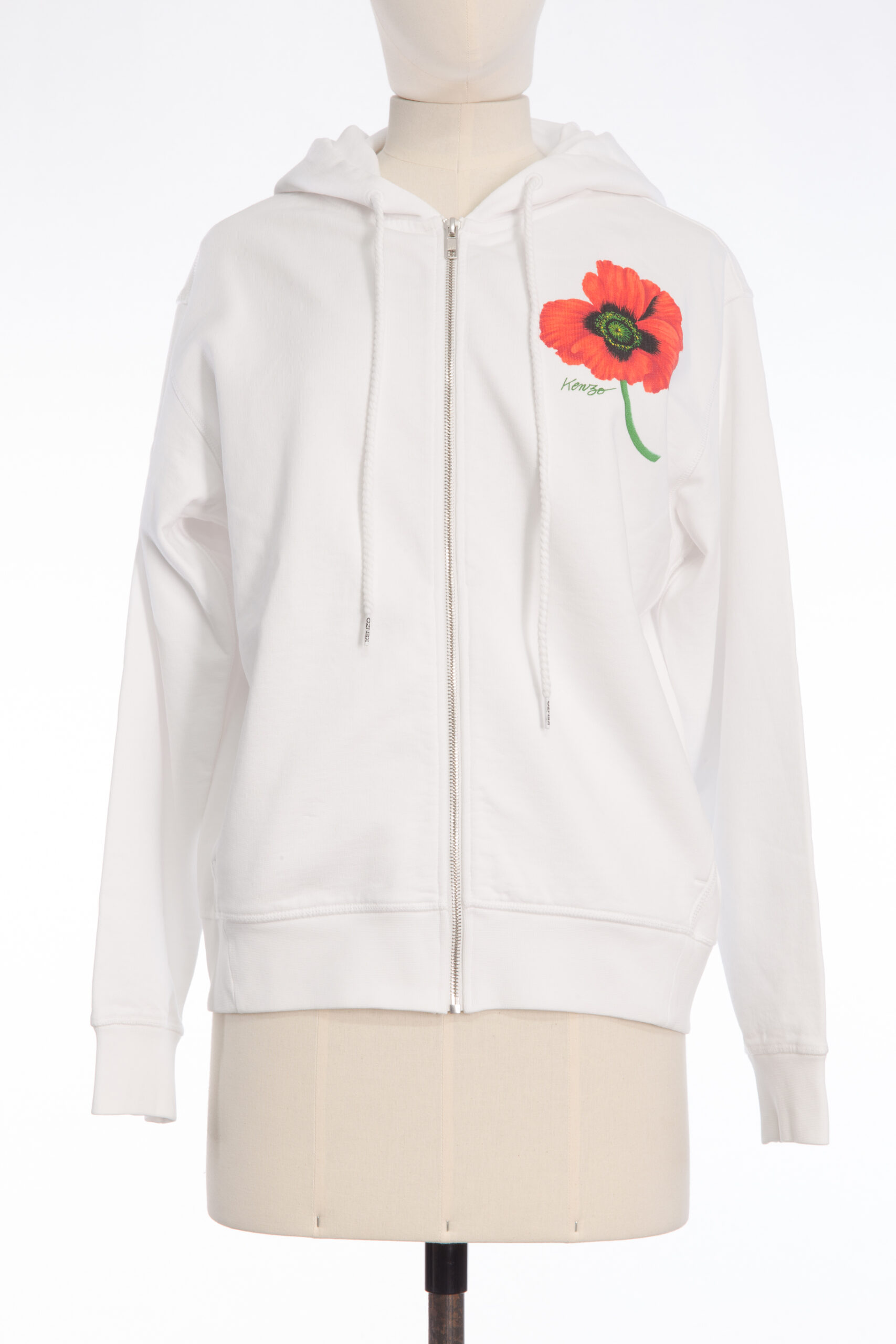 Kenzo Poppy Cotton Zip-Up Hoodie Kenzo Poppy Cotton Zip-Up Hoodie