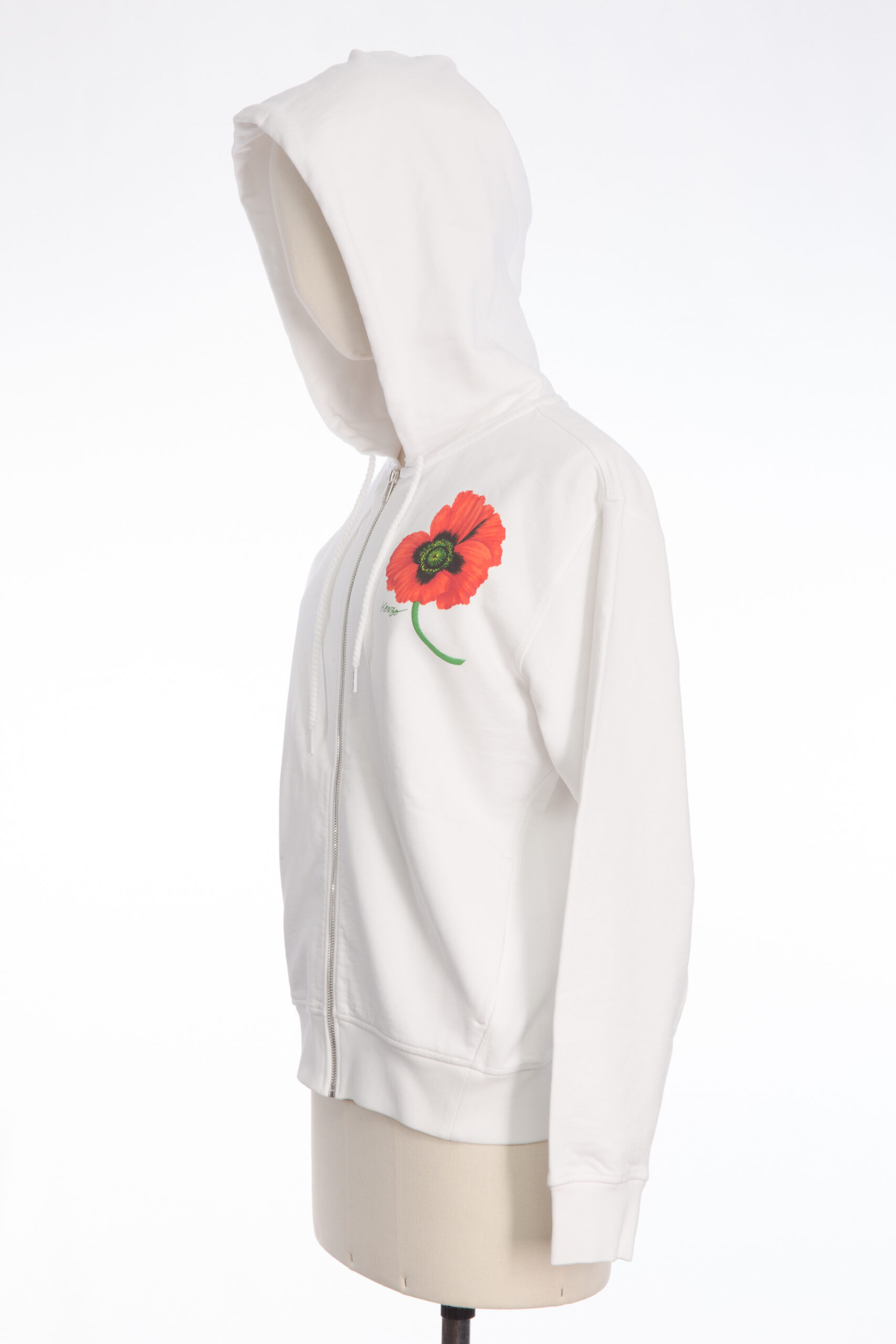 Kenzo Poppy Cotton Zip-Up Hoodie Kenzo Poppy Cotton Zip-Up Hoodie