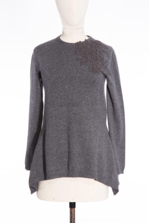 Brunello Cucinelli Cashmere Sweater with Floral Appliqué