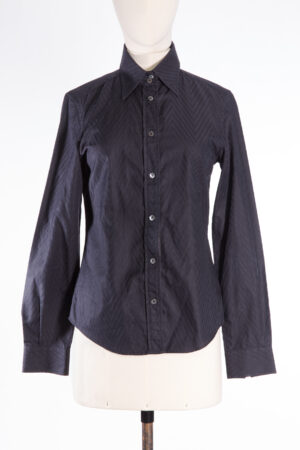 Dolce & Gabbana chevron cotton-silk fitted shirt
