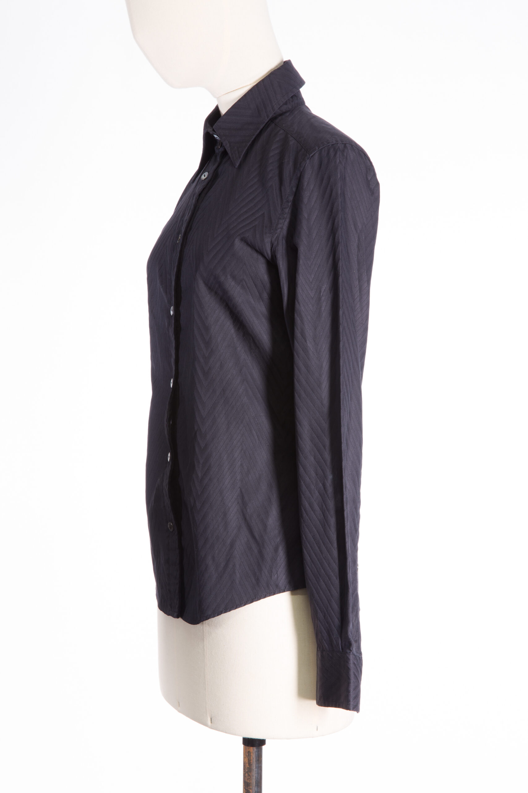 Dolce & Gabbana chevron cotton-silk fitted shirt