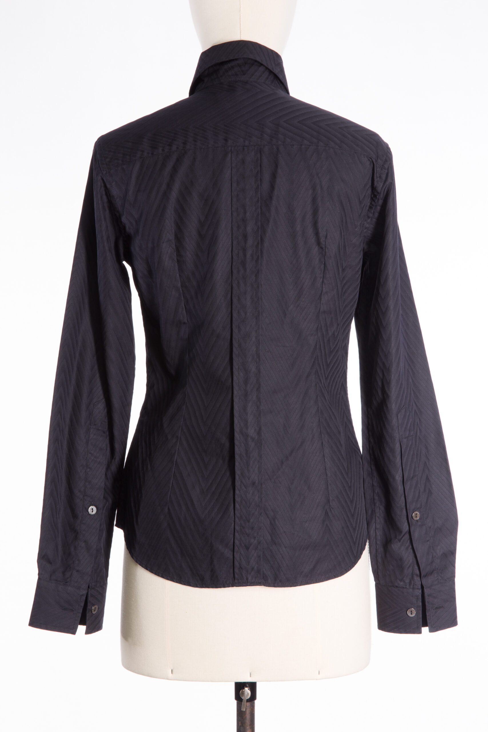Dolce & Gabbana chevron cotton-silk fitted shirt