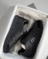 CHRISTIAN DIOR Black Leather Sneakers with Suede Trim CHRISTIAN DIOR Black Leather Sneakers with Suede Trim