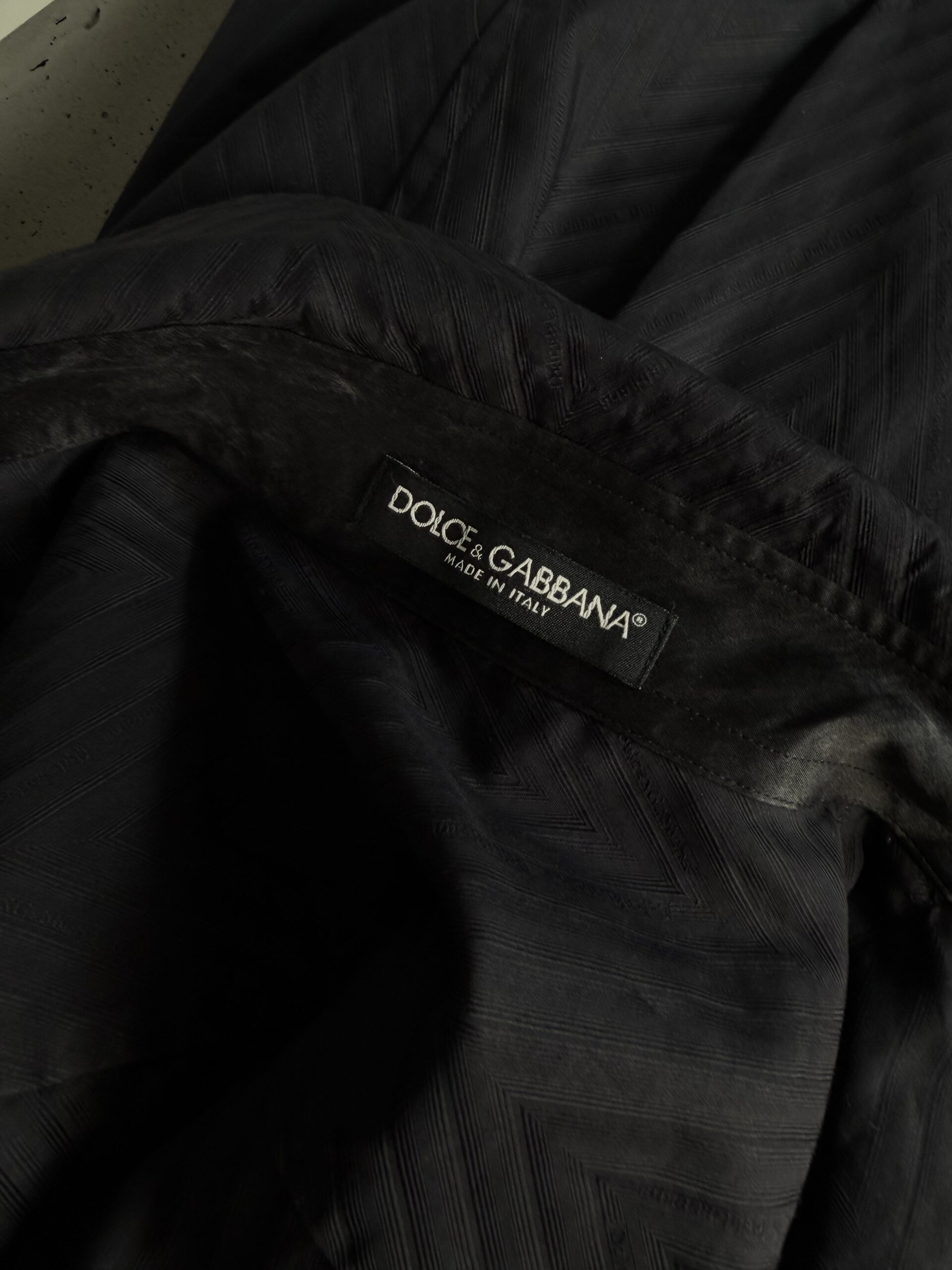 Dolce & Gabbana chevron cotton-silk fitted shirt