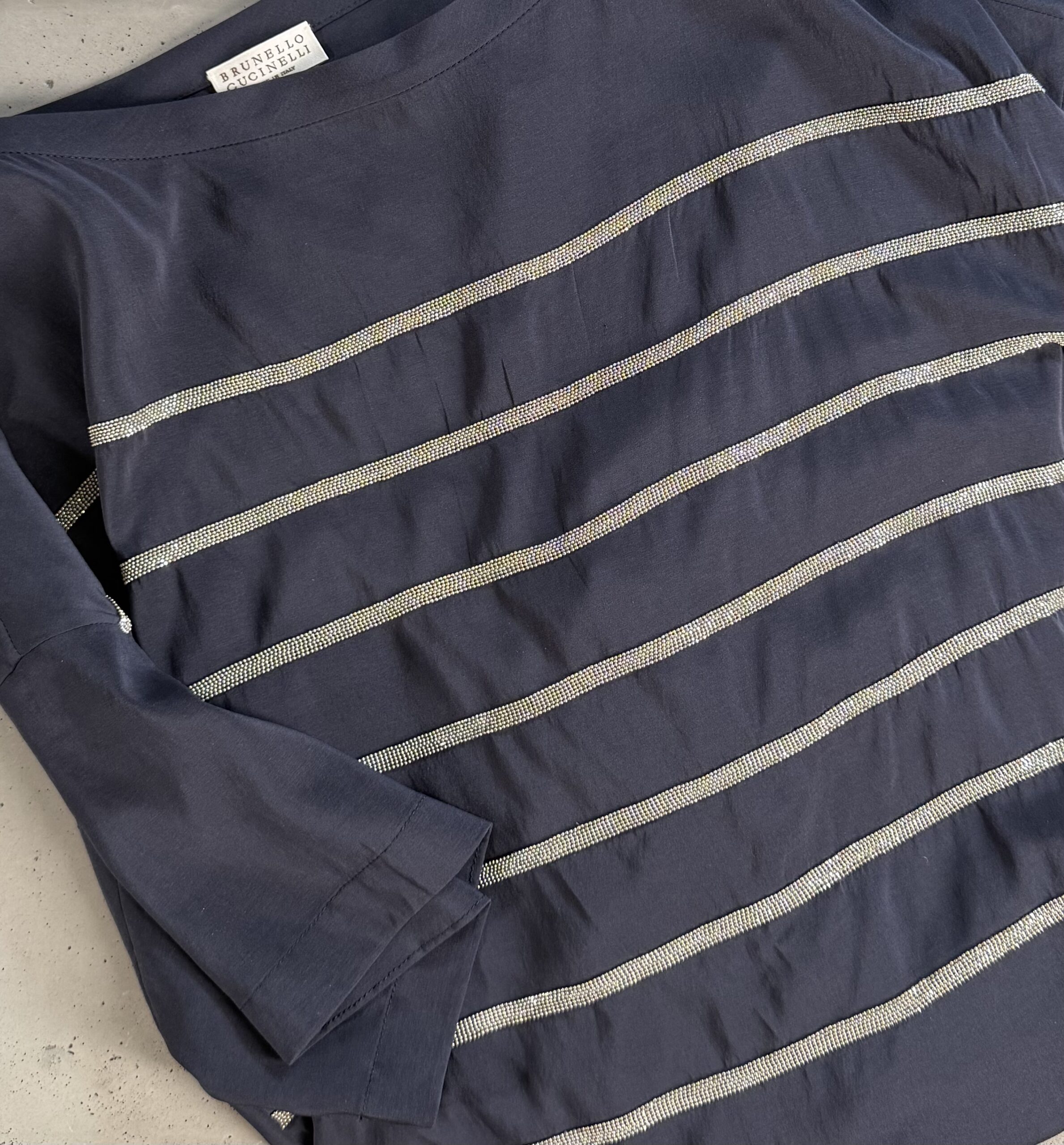 Brunello Cucinelli Silk Blouse with Monili Embellishment